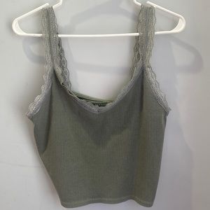 Sage Green Robbed Tank Top